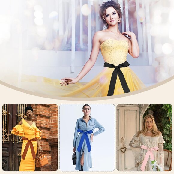 Satin Sash Belt Scarf, 2 Pcs 2" Wedding Party Bridal Blank Satin Waist Belts🐨 - Picture 6 of 6